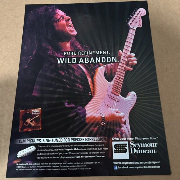 Yngwie Malmsteen - SEYMOUR DUNCAN PICKUPS - Print Ad - 2011 - Picture 1 of 1